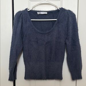 Zara Women's Blue Sweater _ 3/4 sleeves